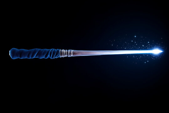 Magical Glowing Wand Casting Light and Stars - Powered by Adobe