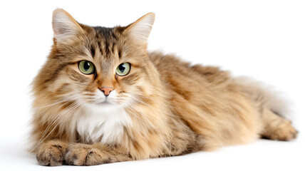 Obraz premium Calm Senior Cat with Confident Expression on White Background