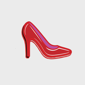 Elegant Red High Heel Shoe Illustration