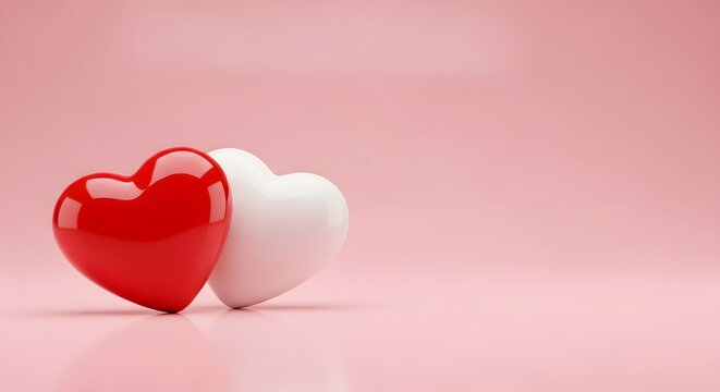 Valentine's day hearts red and white ceramic love symbols for saint valentine's day