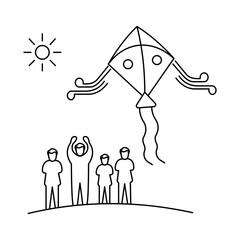 Kite Festival Icon. Vector Design