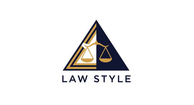 Elegant Abstract Triangle Design Legal Law Firm Agency Logo Symbol of Justice