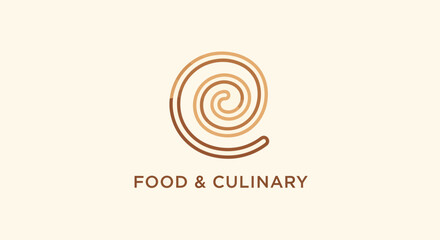 Elegant Food and Culinary Logo Design Featuring Swirls and Minimalist Style