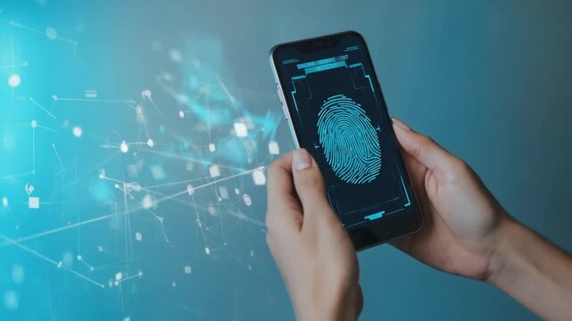 Mobile with fingerprint scanner.