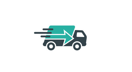 Fototapeta premium Express Delivery Truck Icon Depicting Quick Distribution and Speedy Transportation Services