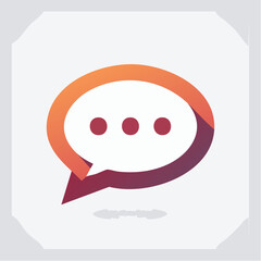 Obraz premium Modern gradient chat bubble icon with three dots, symbolizing ongoing digital communication and messaging, perfect for user interface, social media apps, and technology designs