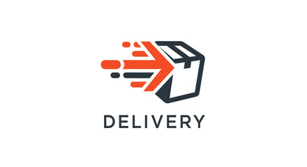 Fototapeta premium Express Shipping Delivery Logo Design Concept with Arrow and Box Symbol Concept