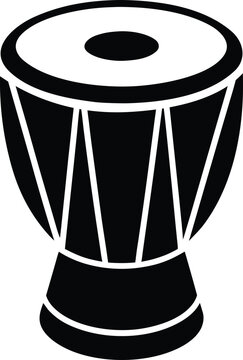 Khol drum silhouette vector art illustration and minimal black and white design