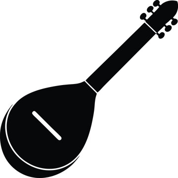 Rabab silhouette vector art illustration and minimal black and white design