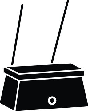 Theremin silhouette vector art illustration and minimal black and white design