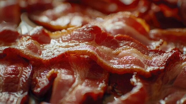 A pile of crispy bacon sitting on a table, great for food and dining scenes