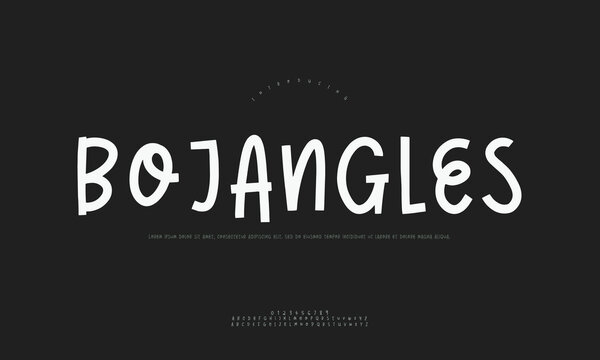 Whimsical Bojangles Display Font, a Quirky and Playful Cartoon-Style Typeface with a Friendly Character, Perfect for Children's Books and Creative Projects.
