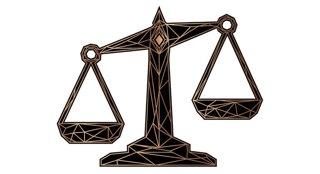 Geometric Balance Illustration Depicting Justice And Equanimity On A White Background