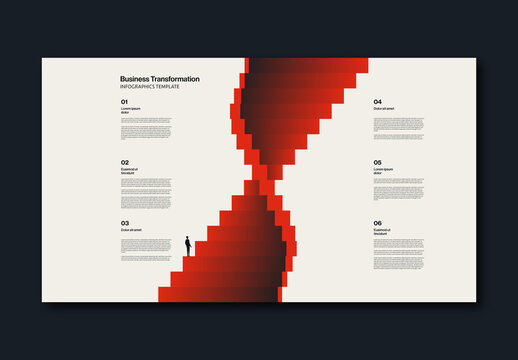 Business Transformation Infographic Template Spiral Illustration