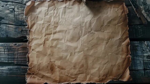 A piece of paper sits on top of a wooden table, ready for writing or note-taking