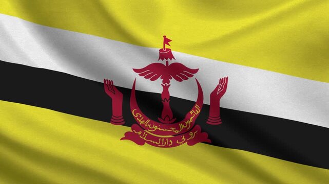Brunei flag waving looping footage Full 4K (3840 x 2160) Realistic Brunei Flag Looping background. Looping Closeup Full 4K (3840 x 2160) footage. Brunei country flags. February 23