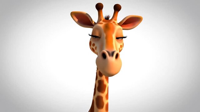 Animating a Playful Young Giraffe Character Moving Across a Bright Studio