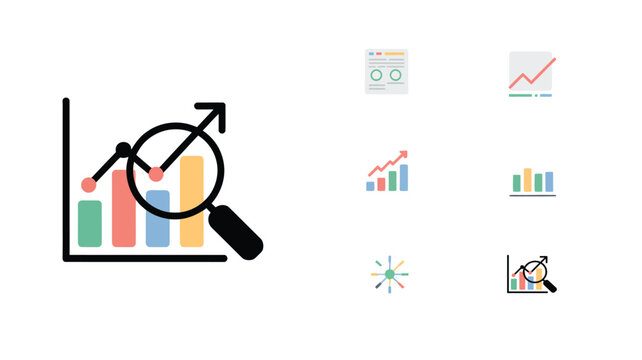 Financial and Data Analysis Icon Set