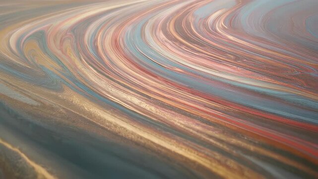 Swirling textured surface with flowing lines of red, gold, and blue