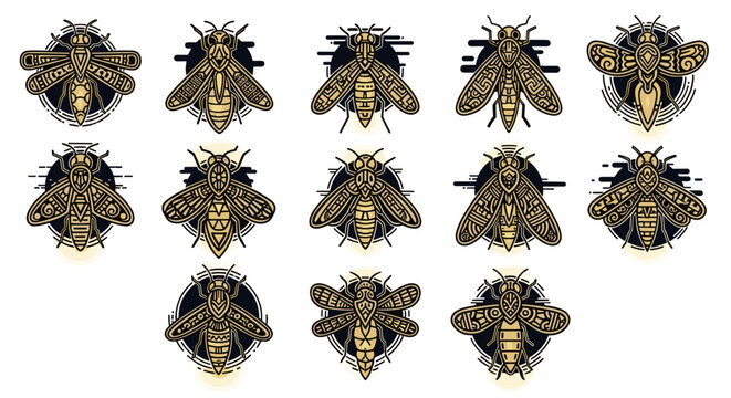 Collection of various detailed insects with diverse wing patterns