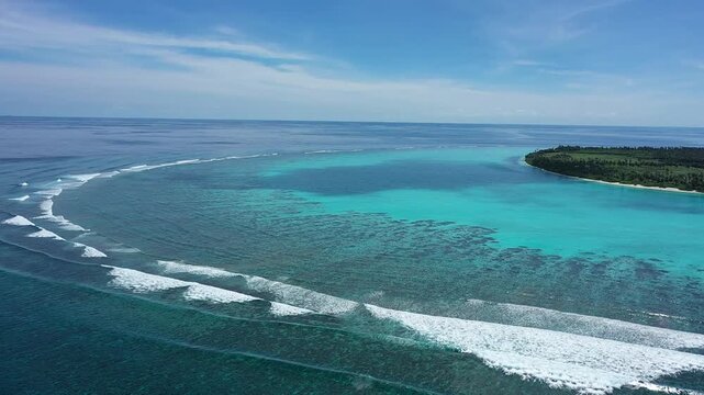 Aerial panorama Thoddoo Maldives