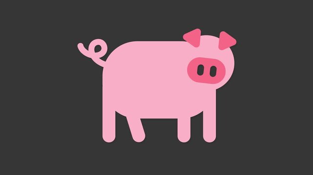 Simple Pink Pig Illustration: A charming, minimalistic illustration of a pink pig, capturing the essence of the farm animal with playful simplicity.