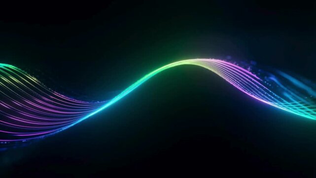 An abstract fractal background featuring a bright blue wave design with glowing lines and futuristic motion energy creates a sleek wallpaper pattern of light and color on a black backdrop