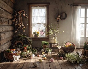 Fototapeta premium Landhaus-Osterdeko