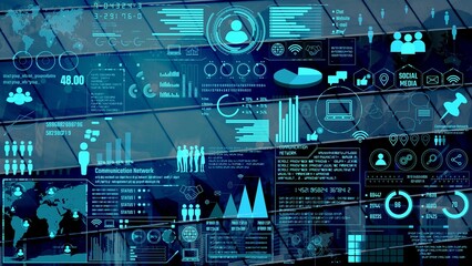 Connection network visualization showing global connection, network communication, digital...
