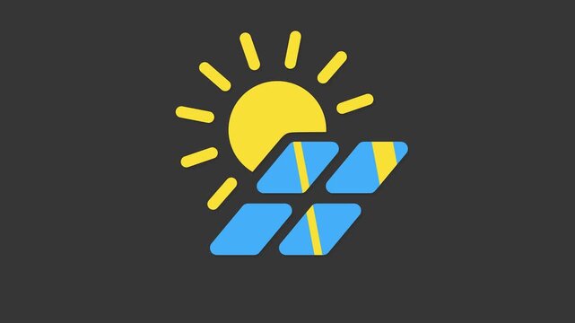Renewable Energy: A solar panel icon represents the shift towards sustainable power. The sun shines brightly over solar panels, a visual call to embrace clean energy.