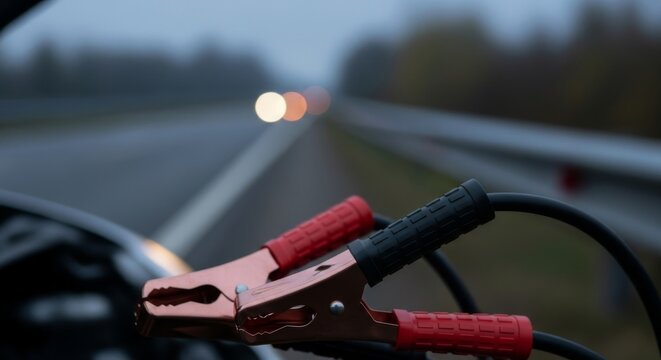 Car Battery Jump Start Cables Assistance Roadside Emergency