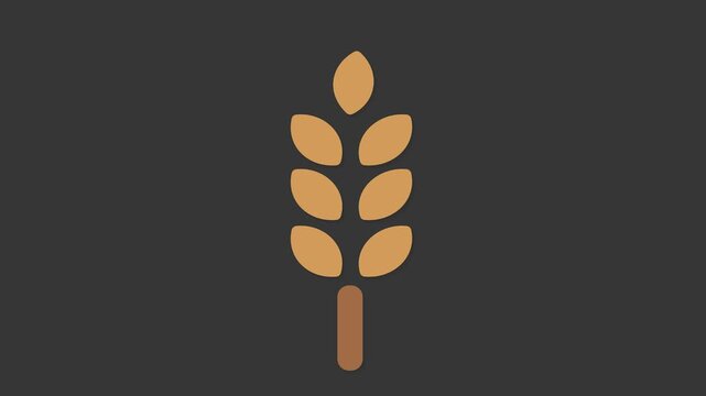 Golden Grain Emblem: A simple and elegant visual of a single golden grain of wheat against a dark backdrop, perfect for agricultural branding.