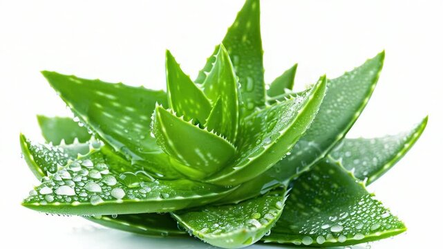 Video A close-up view of a plant with water droplets glistening on its leaves