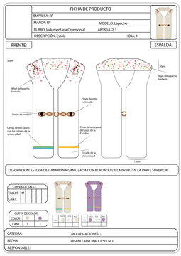 FICHA DE PRODUCTO- ESTOLA UNIVERSITARIA