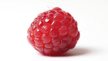 a single ripe red raspberry Concept Close-up Raspberry, Fresh Fruit, Bright Red Color, Macro Photography, Natural Texture