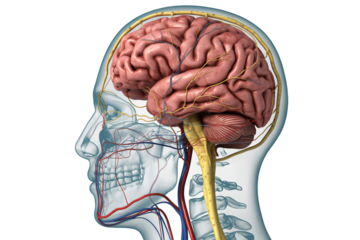 Human brain anatomy side view medical neuroscience illustration