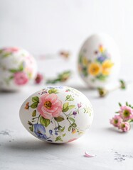 Fototapeta premium Ostereier mit floralen Mustern
