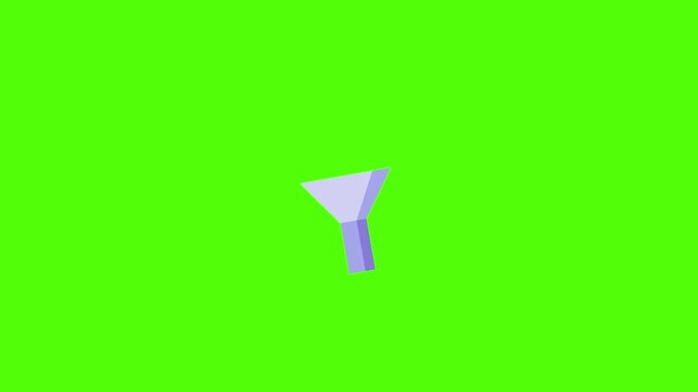Simplified Funnel Icon: A minimalist icon of a funnel against a vibrant green backdrop, perfect for conveying concepts of filtering, focus, or flow. 