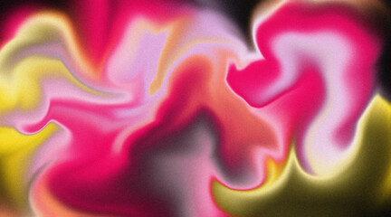 Vibrant Pink and Yellow Abstract Gradient Background with Soft Blurred Organic Shapes and Grain Texture