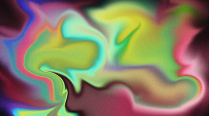 Colorful Neon Abstract Gradient Background with Blurred Fluid Shapes and Soft Grain Texture
