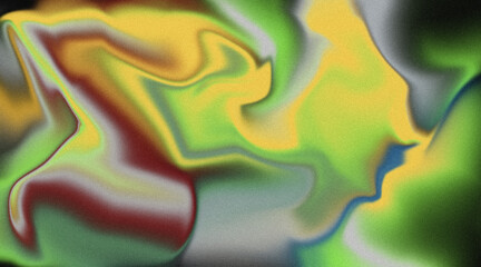 Green and Yellow Abstract Gradient Background with Blurred Fluid Shapes and Soft Grain Texture