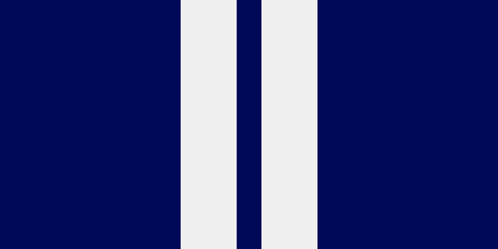 white metallic base and le mans blue stripes