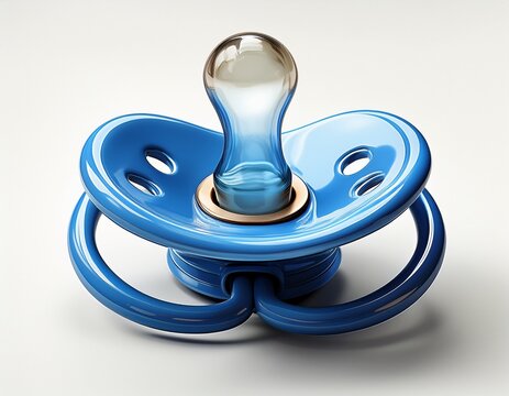 blue pacifier isolated on white background