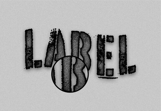 Black And Gray Spray Stencil Stamp Text Effect Grunge Fragmented Font