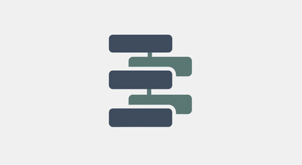 Fototapeta premium Abstract Stacked Blocks Data Flow Chart Icon