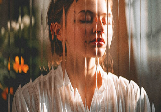 Vertical Glass Distortion Photo Effect