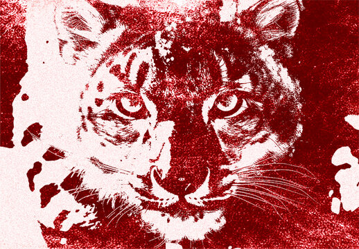 Crimson Tone Grainy Blur Dissolve Photo Effect