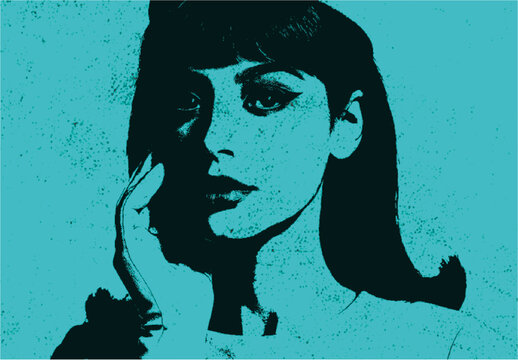 Cyan And Black Grainy Blur Dissolve Photo Effect
