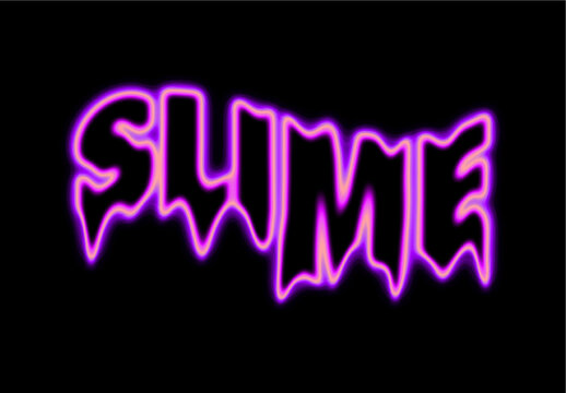 Pink And Black Neon Melt Text Effect Dripping Horror Font