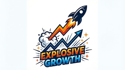 Obraz premium Explosive Growth Rocket Chart Business Success Illustration